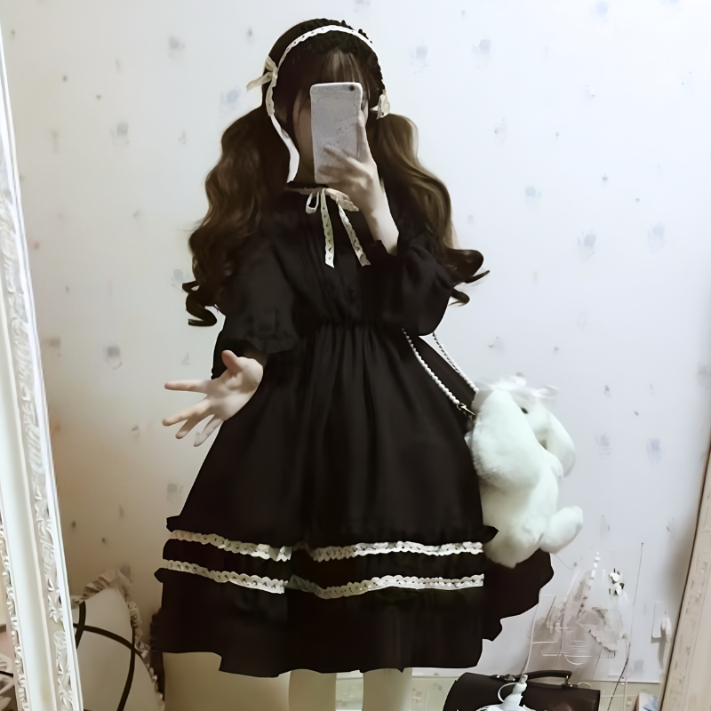 lolitaklänning, söt klänning, japansk klänning, japansk vintageklänning