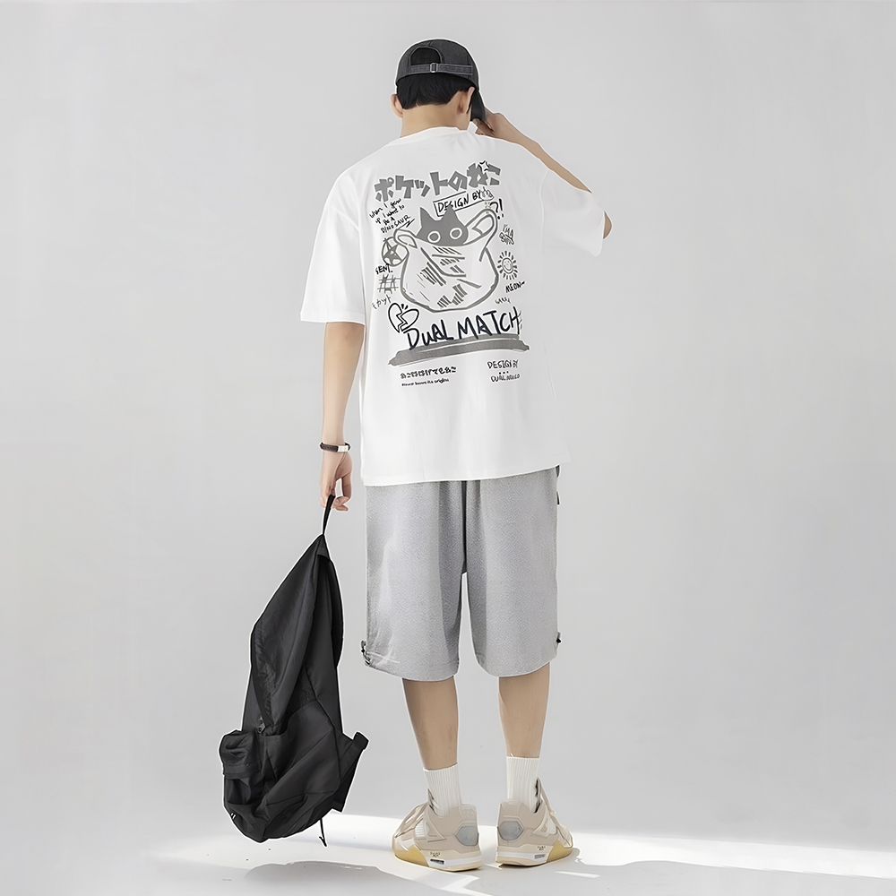 oversized t-shirt, retro t-shirt, t-shirt med kattmotiv