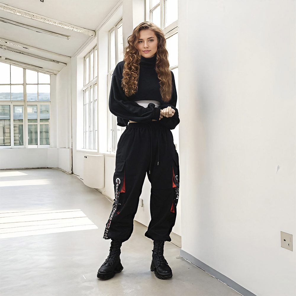 cargo-byxor, cargo-byxor dam, bylsiga byxor, streetwear-byxor, techwear-byxor